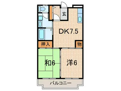 ハーバーキンキ(2DK/1階)の間取り写真