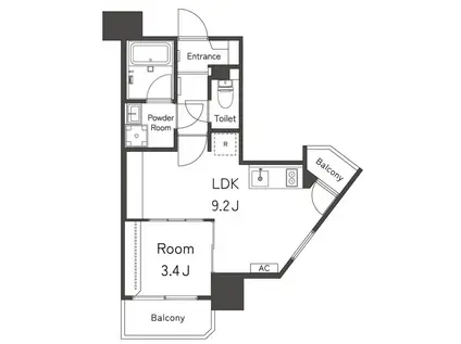 ベルヴィアージ新中野(1LDK/7階)の間取り写真