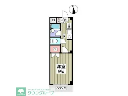 スプリングフィールドI(1K/3階)の間取り写真