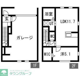 エクシア七里(2LDK/2階)の間取り写真
