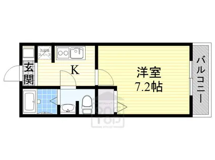 エスポアールA棟(1K/1階)の間取り写真