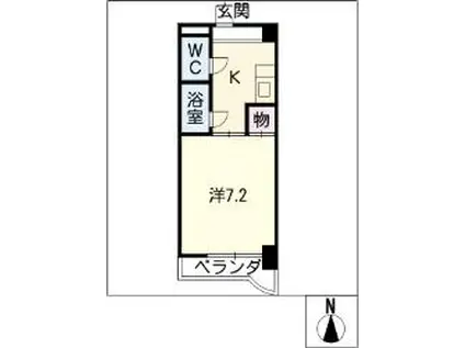 スカイレジデンス(1K/7階)の間取り写真