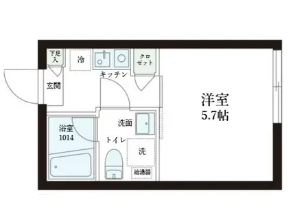 レピュア中板橋駅前レジデンス(1K/3階)の間取り写真