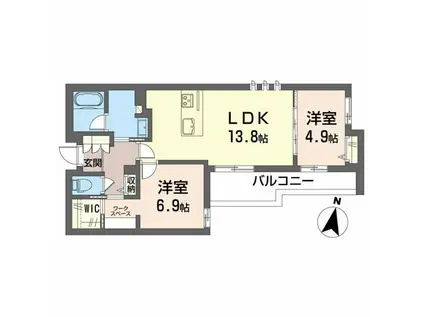シャーメゾン弁天(2LDK/3階)の間取り写真
