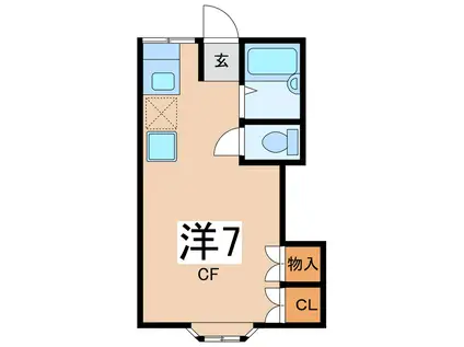 アップルざおう(ワンルーム/1階)の間取り写真