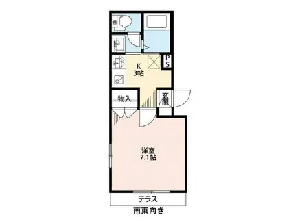 サント・ロワール1F(1K/1階)の間取り写真