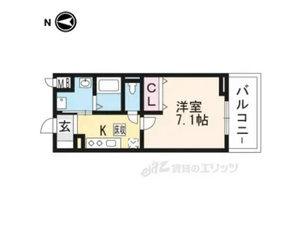 グランヒル 長岡京(1K/2階)の間取り写真