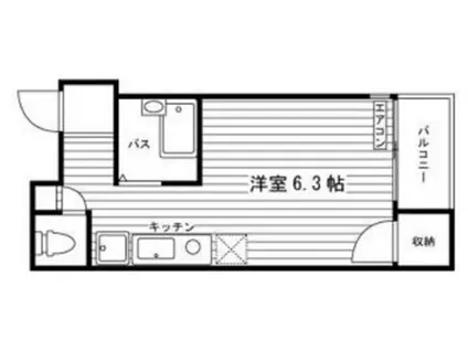 りひあハウス(ワンルーム/1階)の間取り写真
