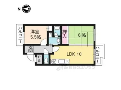 エバグリーン(2LDK/2階)の間取り写真