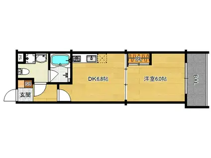 佗助の館(1DK/1階)の間取り写真