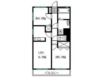 ウィッシュ・ヴィーガ(1LDK/2階)の間取り写真