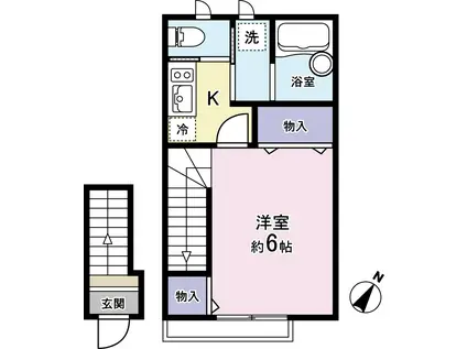 ルミエール沼袋(1K/2階)の間取り写真