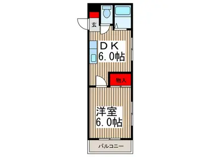 コーポエンドレス(1DK/2階)の間取り写真