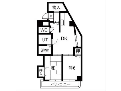 インテリジェント千種(2DK/9階)の間取り写真