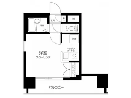 アーバイル三田慶大前(1K/6階)の間取り写真