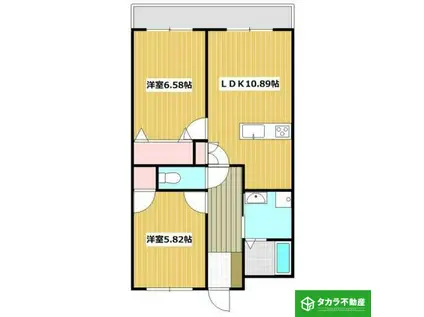 リバティーコートES(2LDK/1階)の間取り写真