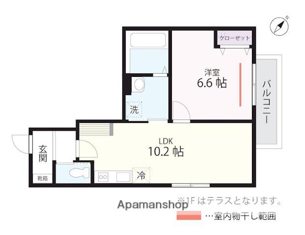 QUIET CRAB HOUSE TOGETHER 横浜元町(1LDK/1階)の間取り写真