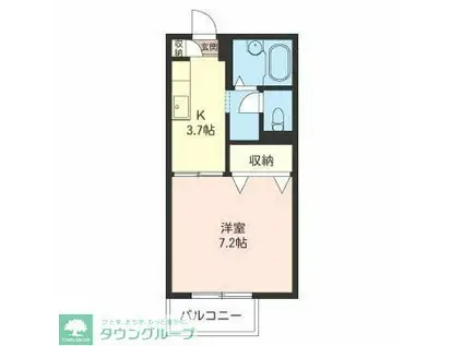 セフィラ(1K/2階)の間取り写真