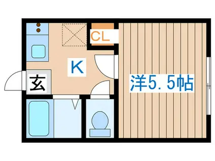 サンヒルズ青山(1K/2階)の間取り写真