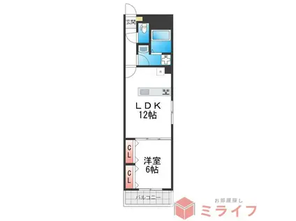 MARK VILLA加美(1LDK/5階)の間取り写真