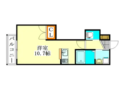 FREUDA津田沼(ワンルーム/2階)の間取り写真