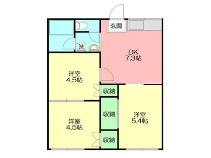 コーポ水之頭(3DK/1階)の間取り写真