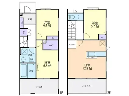 ラティテュード(3LDK/1階)の間取り写真