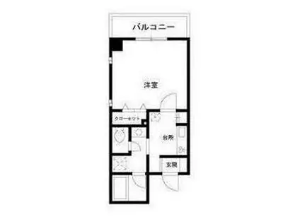 ラ・グラシューズ(1K/4階)の間取り写真