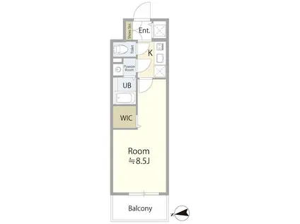 エスリード今池ルミナス(1K/8階)の間取り写真