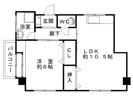 石村ビル(1LDK/4階)の間取り写真