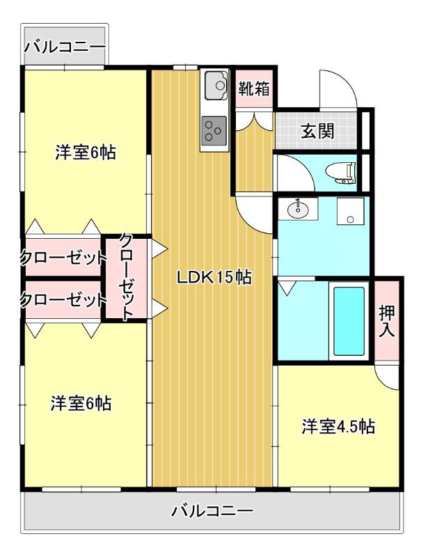リファレンス城崎(3LDK/12階)の間取り写真