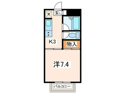 ツヴァイテザッツ(1K/2階)の間取り写真