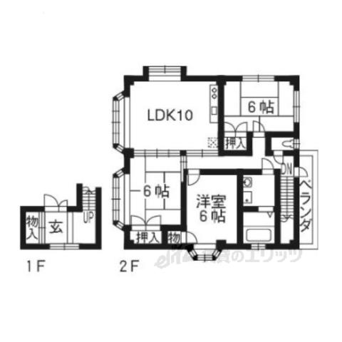 田嶋ビル(3LDK/3階)の間取り写真