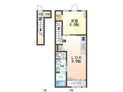 アリビオ(1LDK/2階)の間取り写真