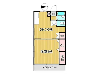 コート三和(1DK/2階)の間取り写真