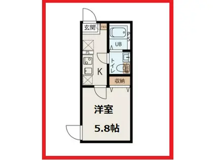 セイル千住大橋(1K/3階)の間取り写真