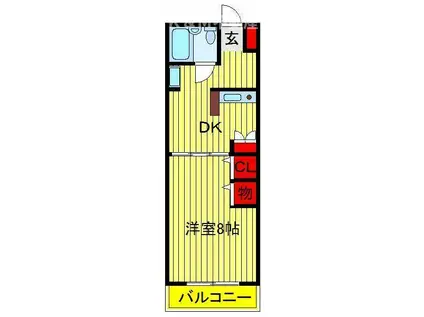 ドフィーヌ柏(1DK/1階)の間取り写真