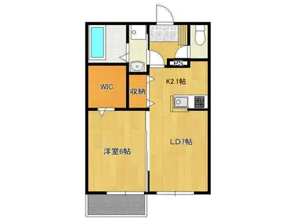 Mタウン(1LDK/1階)の間取り写真