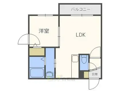 コリーヌ.M B(1LDK/1階)の間取り写真