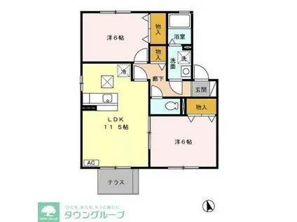 セピアコート A・B棟(2LDK/1階)の間取り写真