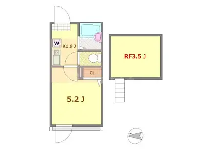 リブ南花畑3丁目(1K/3階)の間取り写真