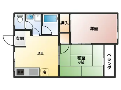 メゾン北桜塚(2DK/2階)の間取り写真