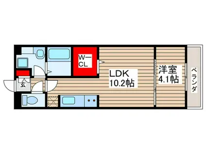 ジェンティーレ・トリヤマIII(1LDK/3階)の間取り写真