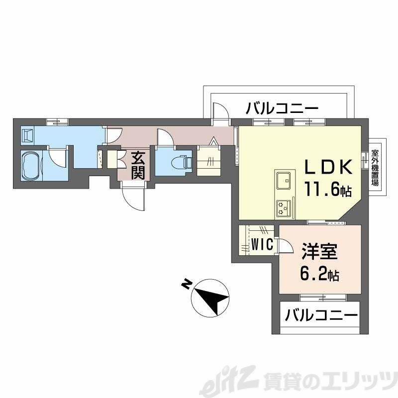 シャーメゾン ノワリー(1LDK/4階)の間取り写真