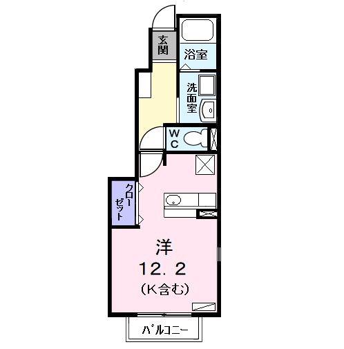 メゾンドソレイユ(ワンルーム/1階)の間取り写真