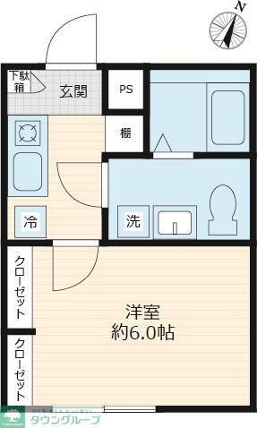 GLOWDIA(1K/1階)の間取り写真