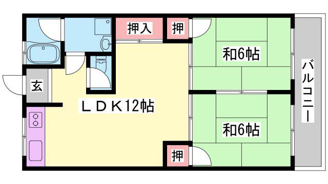 ナルセハイツ(2LDK/3階)の間取り写真