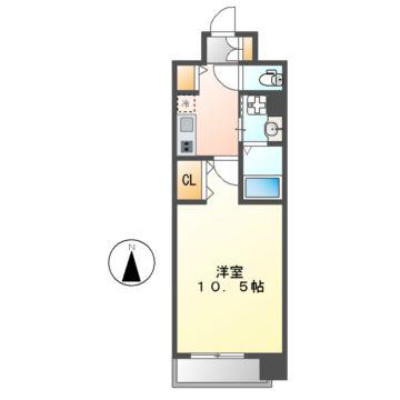 レジデンシア尾頭橋駅前(1K/4階)の間取り写真