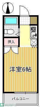 カレッジハウスI(ワンルーム/1階)の間取り写真