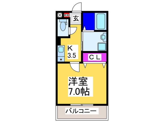 チェルシーテラス(1K/2階)の間取り写真